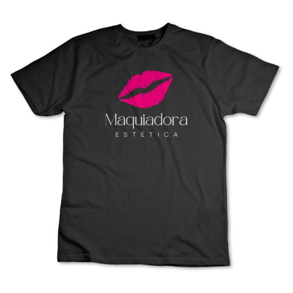Camiseta Camisa Maquiadora Kiss Beijo Estética Maquiagem Uniforme