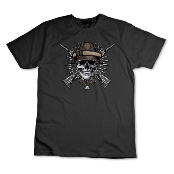 Camisa Camiseta Caveira Com Arma Paintball